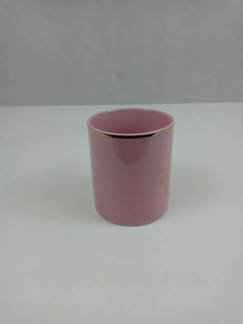 Precious Moments Chapel Carthage, Missouri Pink & Gold Coffee Mug Cup 4